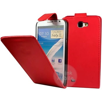 Image 1 of Samsung Galaxy Note II N7100 Flip Калъф Червен + Протектор