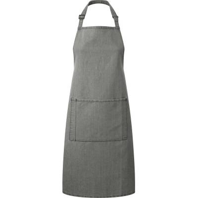 Premier PR 154 Zástěra s laclem a kapsou na břiše grey denim