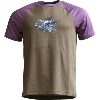 Zimtstern Мъжка фланелка с къс ръкав за колоездене Zimtstern Riderz MTB Tee S/S Cycling jersey - Military Olive / Berry (056-3323-0212)