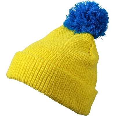 Myrtle Beach pletená čepice s bambulí MB7967 Yellow