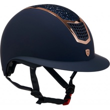 EQUESTRO Helma Eclipse Stone Mat Wide Visor navy rose gold