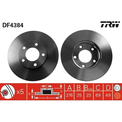 Brzdový kotúč TRW DF4384
