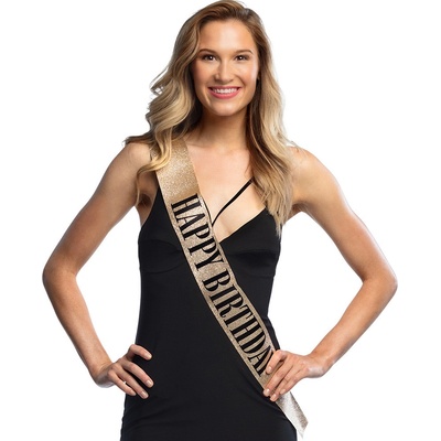 Boland Šerpa Happy birthday zlatá – Zboží Mobilmania