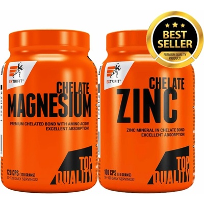 Extrifit Magnesium Chelate 120 kapslí + Zinc Chelate 100 kapslí