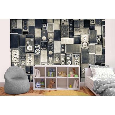 DIMEX ART Самозалепваща се флизелинова фототапета стари музикални високоговорители 375 x 250 см