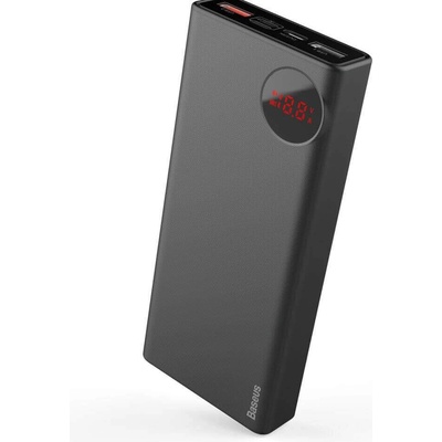 Baseus Mulight Power Bank 20000mAh - външна батерия с два USB изхода и USB-C изход за зареждане на мобилни устройства (черен)