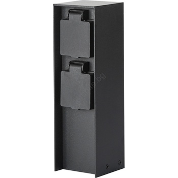 Brilagi - Външна колона за контакти PILLAR 2Z SCHUKO 230V IP44, черна (BG1528)