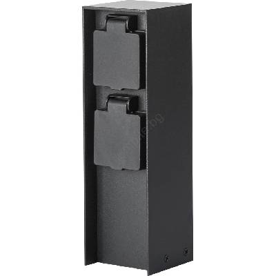 Brilagi - Външна колона за контакти PILLAR 2Z SCHUKO 230V IP44, черна (BG1528)