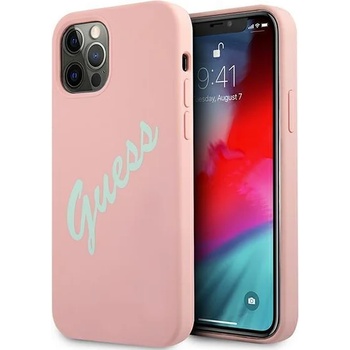 GUESS Калъф Guess Vintage Green Script за Apple iPhone 12 Pro Max, Pink (GUE001101)