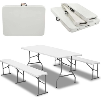 Pepita сгъваема пейка за бира Градински трапезен комплект - white (KF-GF02)