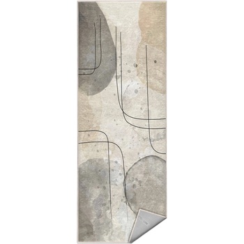 Mila Home Сиво-кремава пътека подходяща за пране 80x200 cm Simple Lines - Mila Home (HKC-DikHali-13-80x200)