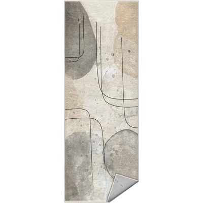 Mila Home Сиво-кремава пътека подходяща за пране 80x200 cm Simple Lines - Mila Home (HKC-DikHali-13-80x200)