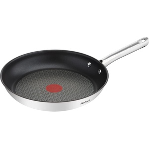 Tefal Duetto frying pan 32 cm induction, stainless steel pan with non-stick coating, thermal signal at ideal frying temperature, easy to clean, suitable for all types of stoves, A70408 (A70408)