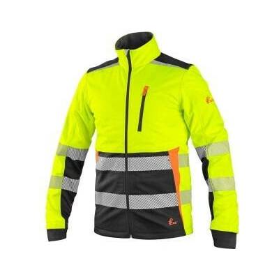 CXS Benson pánska výstražná bunda softshell žlto-čierna