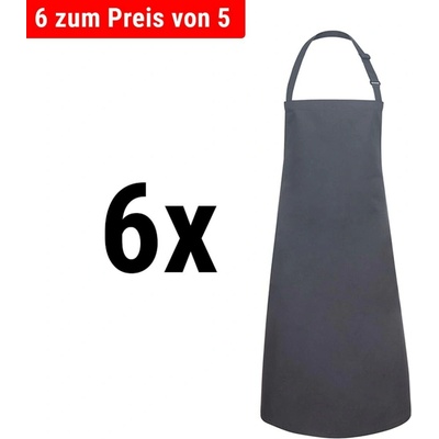G.Gastro 6 ks Karlowsky Zástěra s laclem Basic antracit D9785983
