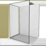 Mexen Kioto душ параван Walk-in 110 x 100 см, черна рамка, златно мат - 800-110-212-55-70-100 (800-110-212-55-70-100)