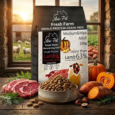 Fresh Farm Adult Medium & Maxi Single Protein Grain Free Lamb & Sweet Potatoes 10 kg