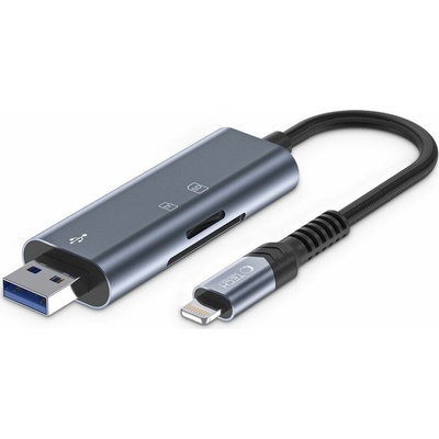 Tech-protect TECH-PROTECT ULTRABOOST ČÍTAČKA KARIET SD & MICRO SD LIGHTNING & USB GRY