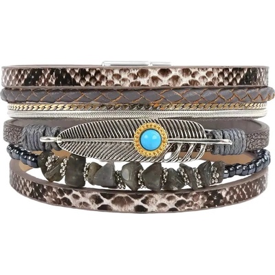Gaira náramok Boho 3157 svetlo hnedá