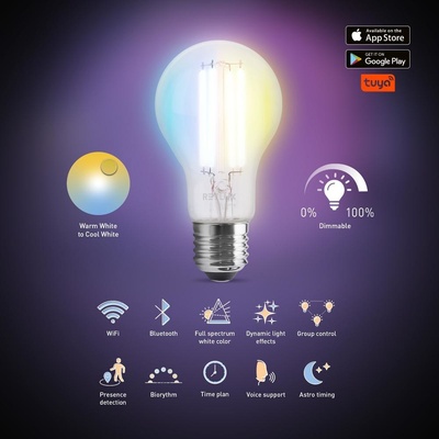 Retlux RSH 103 A60 E27 filament 7 W CCT LED SMART žárovka