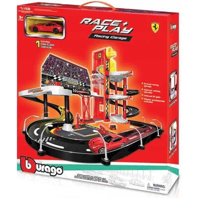 Bburago Ferrari Garáž Race&Play s autíčkom 1:43