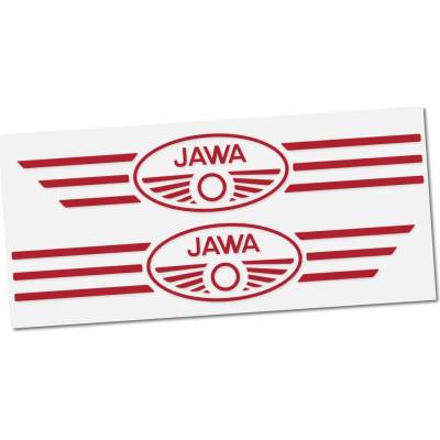 Samolepka nádrže JAWA (Kývačka, Panelka), ČERVENÁ (2 ks)