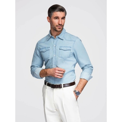 Ombre pánska košel'a OM-SHDS-0210-133596 modrá