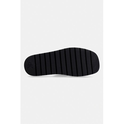 Calvin Klein чехли мъжки от кожа SQ MOLDED SANDAL XCROSS LTH (HM0HM02235)