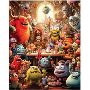 Image 1 of PIECEZZ Дървен пъзел Piecezz, 40 части - Чудовища (P2023)