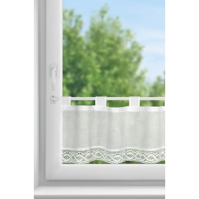 Takoy Záclonka VINCE z látky s převahou bavlny zdobená krajkou 150 x 30 cm-HF-373040 | 150 x 30 cm