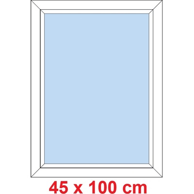 Soft Plastové okno 45x100 cm FIX neotevíravé Ořech