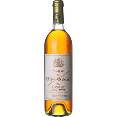 Château de Rayne Vigneau Sauternes Grand Cru sladké bílé 1983 0,75 l (holá láhev)