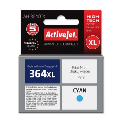 Compatible Мастило Activejet AH-364CCX (заместител за HP 364XL CB323EE, Premium, 12 ml, циан) (AH-364CCX)