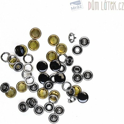 Gombíky stláčacie nitovacie Ø 12 mm, čierne