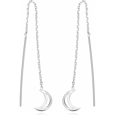 AGATO Provlékací stříbrné náušnice měsíc AGT-E044V