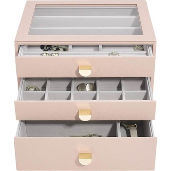 Stackers Ковчеже за бижута Stackers с 3 чекмеджета cлassic розово (75887)