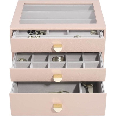 Stackers Ковчеже за бижута Stackers с 3 чекмеджета cлassic розово (75887)