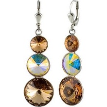 Klimm Rivoli se Swarovski Elements s třemi kameny Light Topaz 12997