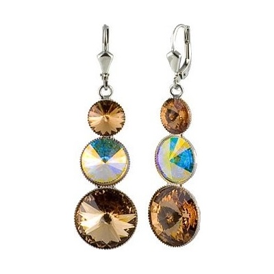 Klimm Rivoli se Swarovski Elements s třemi kameny Light Topaz 12997