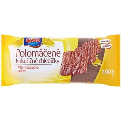 Racio Polomáčané kukuričné chlebíčky mliečnokakaová poleva 100 g