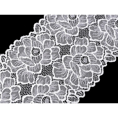Stoklasa Elastická krajka / vsadka / běhoun šíře 15,5 cm Balení: 1 m, Varianta: 1 bílá sněhová 1 bílá sněhová