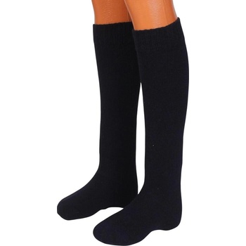 Дамски вълнени 3/4 чорапи в тъмносиньо