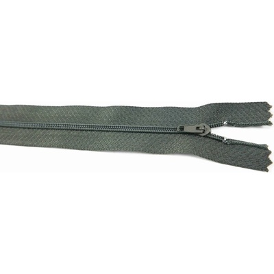 Nedeliteľný jemný plastový špirálový zips (veľkosť číslo 3) rôzne farby - dĺžka 12 cm - 60 cm 18 cm Tmavo Khaki Zelená