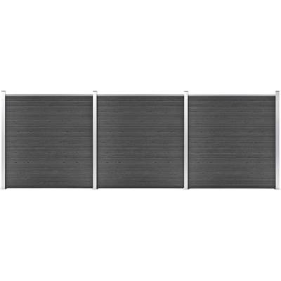 OMAXI Set plotových dílců WPC 526 x 186 cm černý 366783