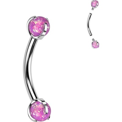 S4U Piercing do obočí TITAN opál (růžová) TIT1279-OP22