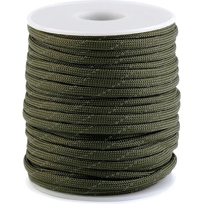Padáková šňůra Ø4 mm s reflexní nití Varianta: 3 zelená khaki, Balení: 25 m