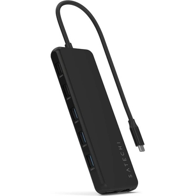Satechi Докинг станция Satechi ST-P3D13K, от USB-C към 2x USB-C(PD), 6x USB-A, 1x DisplayPort, 2x HDMI, 1x AUX, 1x RJ45, черна (ST-P3D13K)