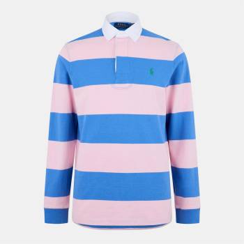 Ralph Lauren Men's Stripe Rugby Shirt - Pink/Blue