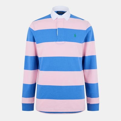Ralph Lauren Men's Stripe Rugby Shirt - Pink/Blue