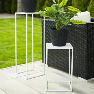 HowHomely Стойка за цветя 40x24 см бял (DD0026)